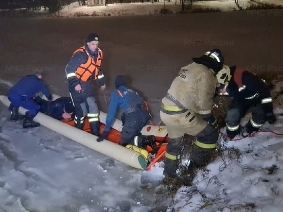 В Обнинске спасатели вытащили провалившегося под лед мужчину