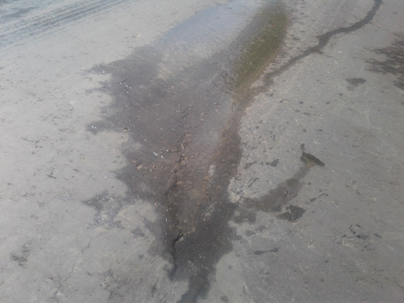 В Калуге дорогу размыло через 2 дня после капремонта